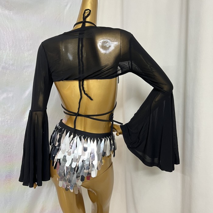 New Style Samba Carnival Handmade Bikini Top And Bottom With Water Droplet Beads For EDC Party,Rave Festival