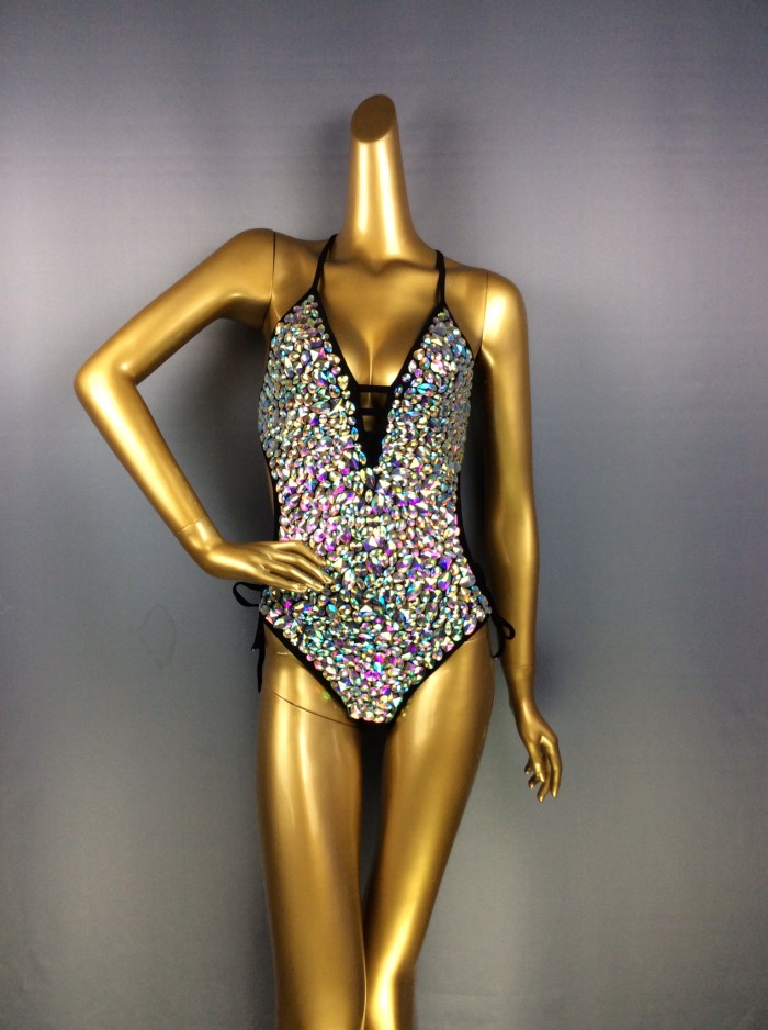 New Women Dancewear Color Stone Stage Costume Bodysuit Swimsuit One Piece Lady Bellydance Sexy Belly Dancing Costume Outfit