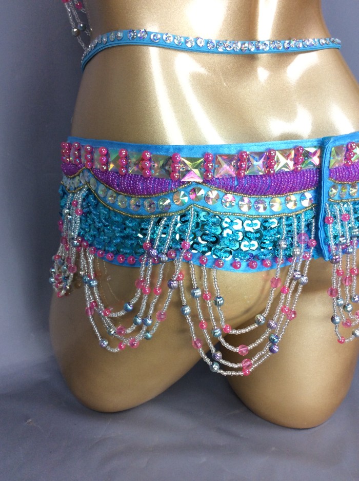 High Quality  Women's sequins Belly Dance Costume Sexy Hip Scarf Wrap bellydance Belt with tassel  beading waist chain BELT1402