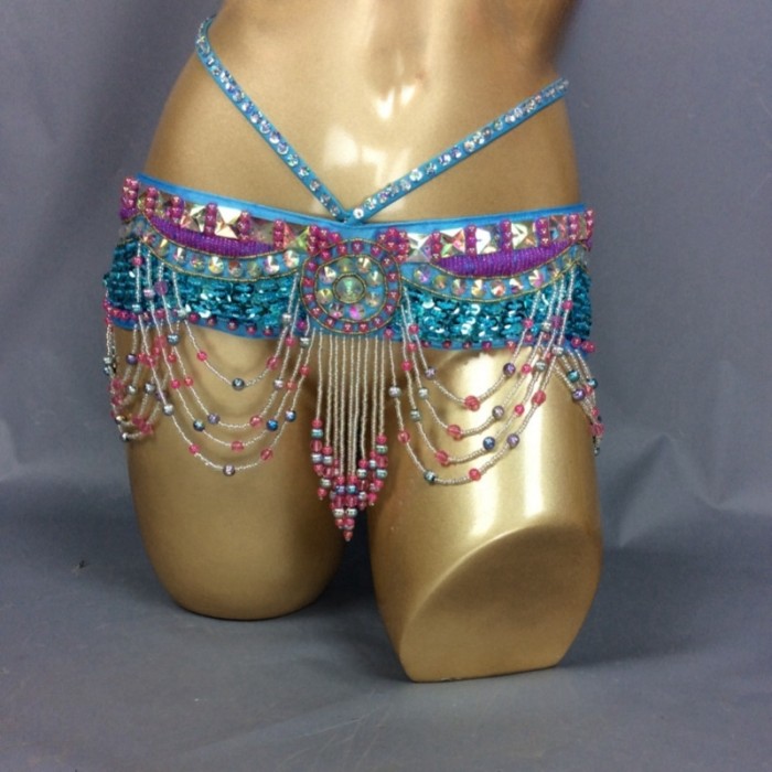 High Quality  Women's sequins Belly Dance Costume Sexy Hip Scarf Wrap bellydance Belt with tassel  beading waist chain BELT1402