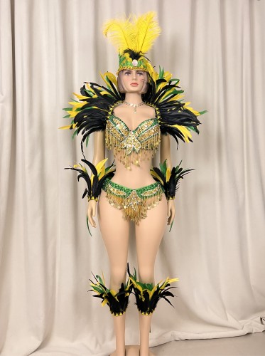Hot sale Women's beaded Crystal belly dance costume wear sexy bellydancing costumes bellydance clothes with feather