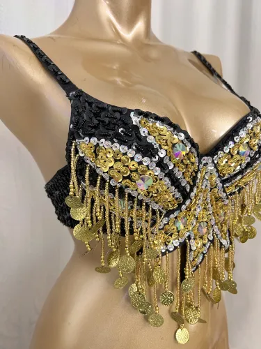 New Women's belly dance costumes senior bra belly dancing clothes Bellydance Bead Sequins tops BAR246