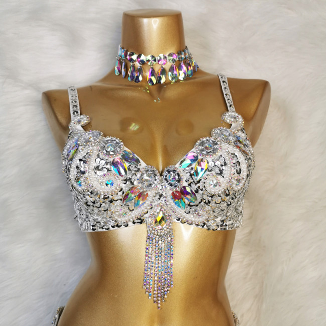 Women's belly dance costumes beads bra belly dancing clothes Bellydance Bead Sequins tops BAR2053