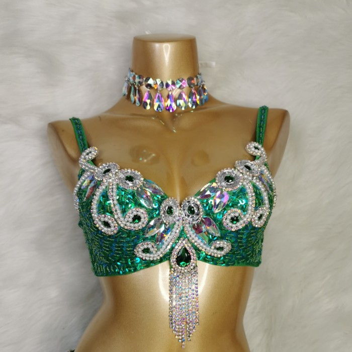 Women's belly dance costumes beads bra belly dancing clothes Bellydance Bead Sequins tops BAR2053