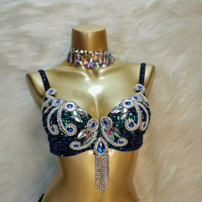 Women's belly dance costumes beads bra belly dancing clothes Bellydance Bead Sequins tops BAR2053