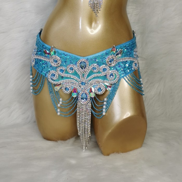High Quality  Women's sequins Belly Dance Costume Sexy Hip Scarf Wrap bellydance Belt with tassel  beading waist chain BELT2053