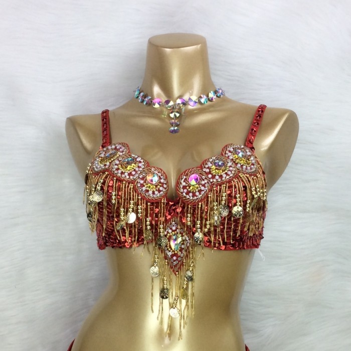 Women's belly dance costumes beads bra belly dancing clothes Bellydance Bead Sequins tops BAR1601