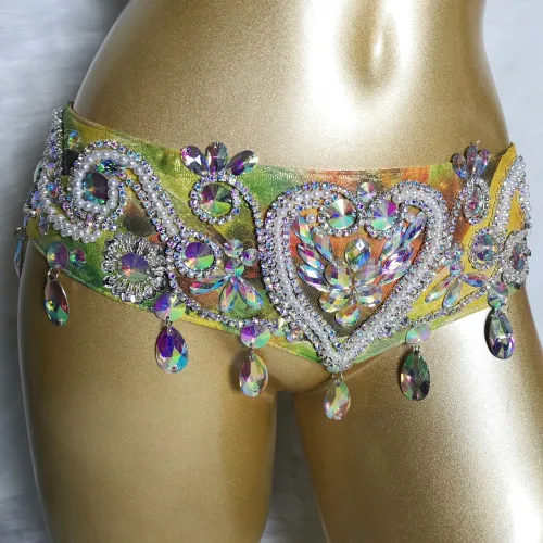 High Quality  Women's sequins Belly Dance Costume Sexy Hip Scarf Wrap bellydance Belt with tassel  beading waist chain BELT1905