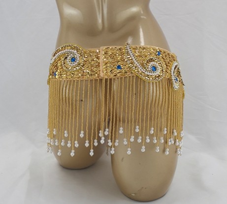 High Quality  Women's sequins Belly Dance Costume Sexy Hip Scarf Wrap bellydance Belt with tassel  beading waist chain BELT1921