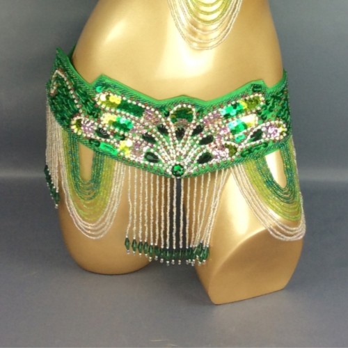 High Quality  Women's sequins Belly Dance Costume Sexy Hip Scarf Wrap bellydance Belt with tassel  beading waist chain BELT1359