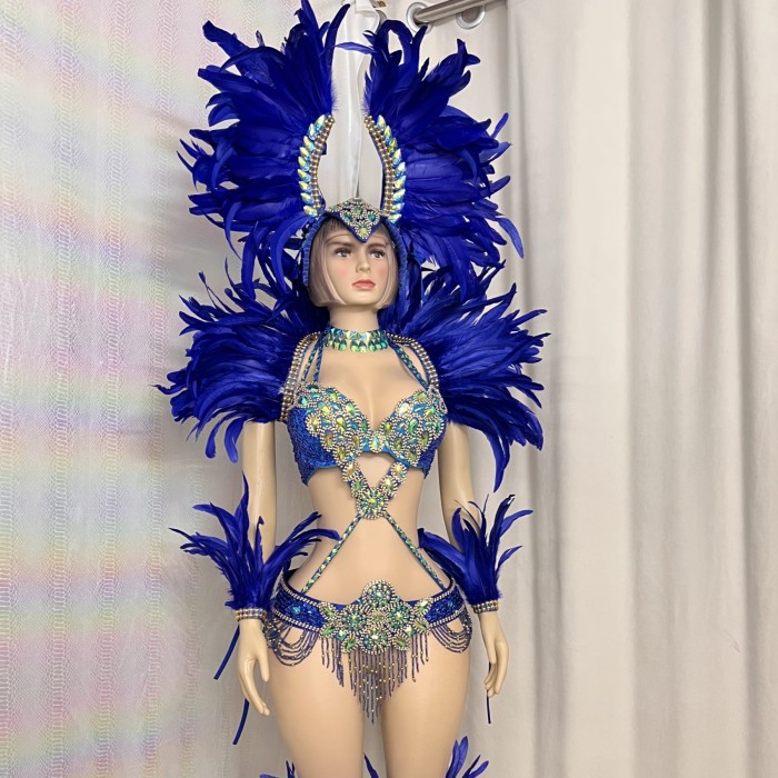 Hot sale Women's beaded Crystal belly dance costume wear sexy bellydancing costumes bellydance clothes with feather set