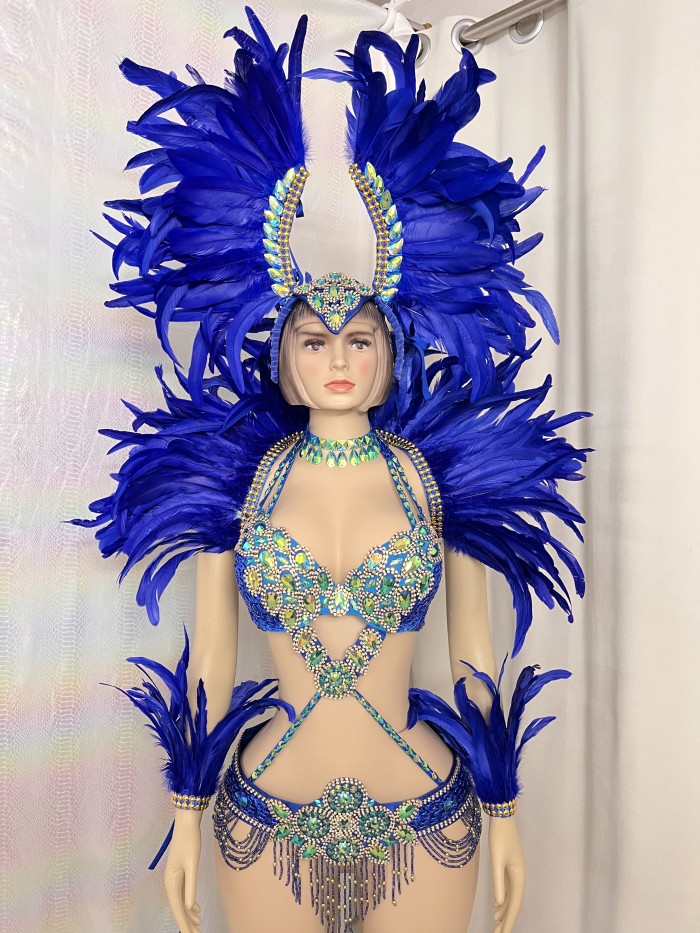 Hot sale Women's beaded Crystal belly dance costume wear sexy bellydancing costumes bellydance clothes with feather set