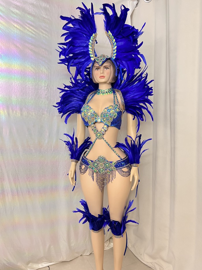 Hot sale Women's beaded Crystal belly dance costume wear sexy bellydancing costumes bellydance clothes with feather set