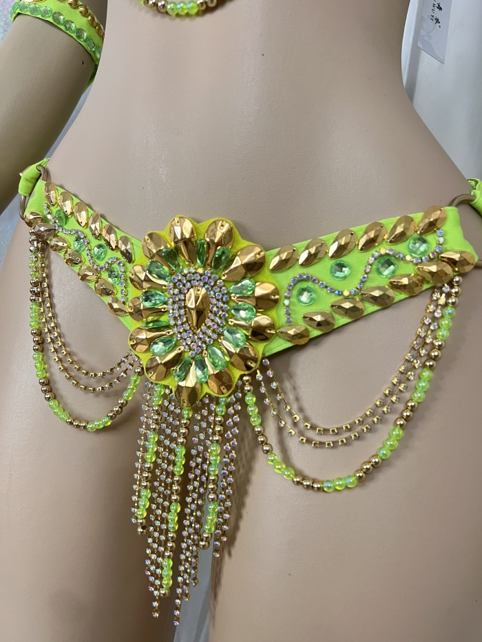 New Style Samba Carnival Costumes Handmade Wire Bra With Belt And Feather Arm,Leg For Rave Carnival