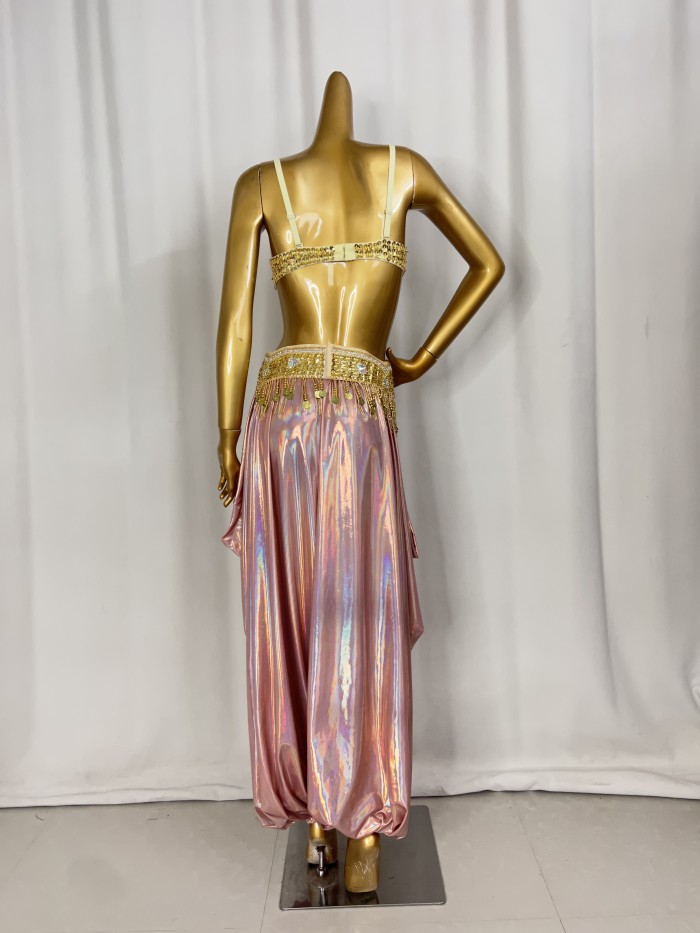 Samba Carnival Belly Dance Costumes Handmade Beads Bra And Belt With Lantern Pants For Performance Costumes