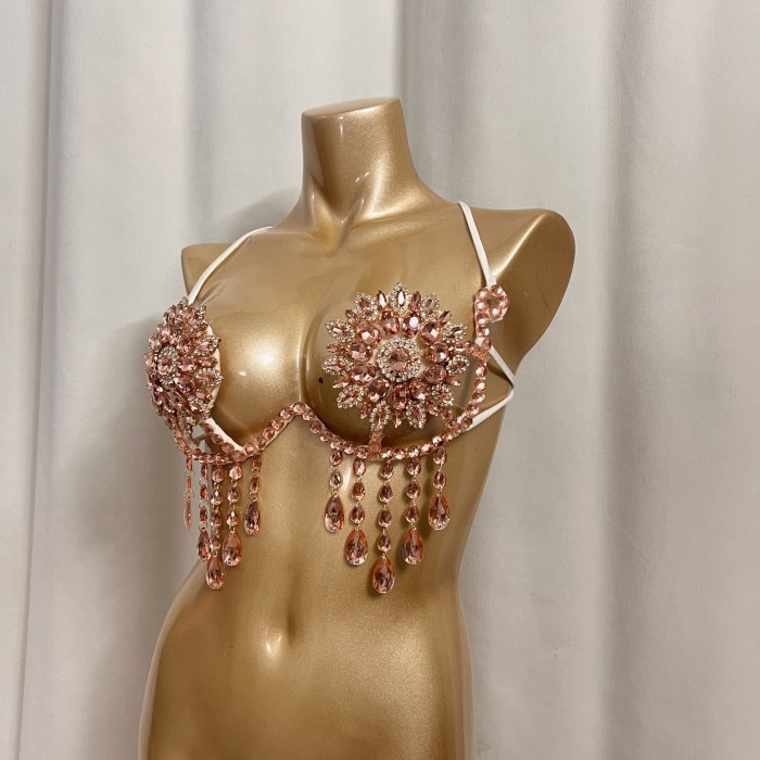 New Handmade Samba Carnival  Wire Bra With Stones For EDC Festival Rave Carnival BB061