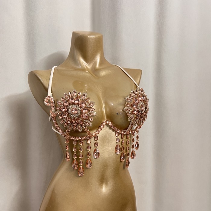 New Handmade Samba Carnival  Wire Bra With Stones For EDC Festival Rave Carnival BB061