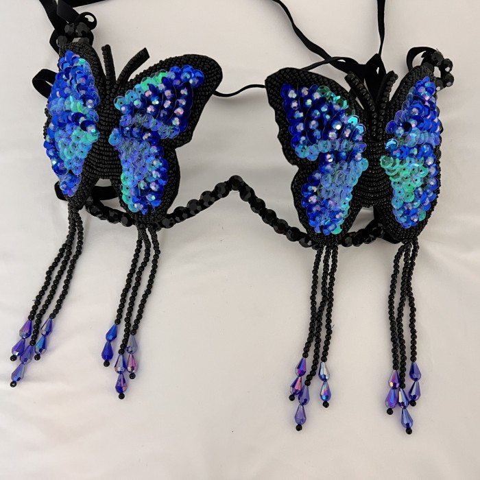 New Handmade Samba Carnival Butterfly Shape Wire Bra With Stones For EDC Festival Rave Carnival BB063