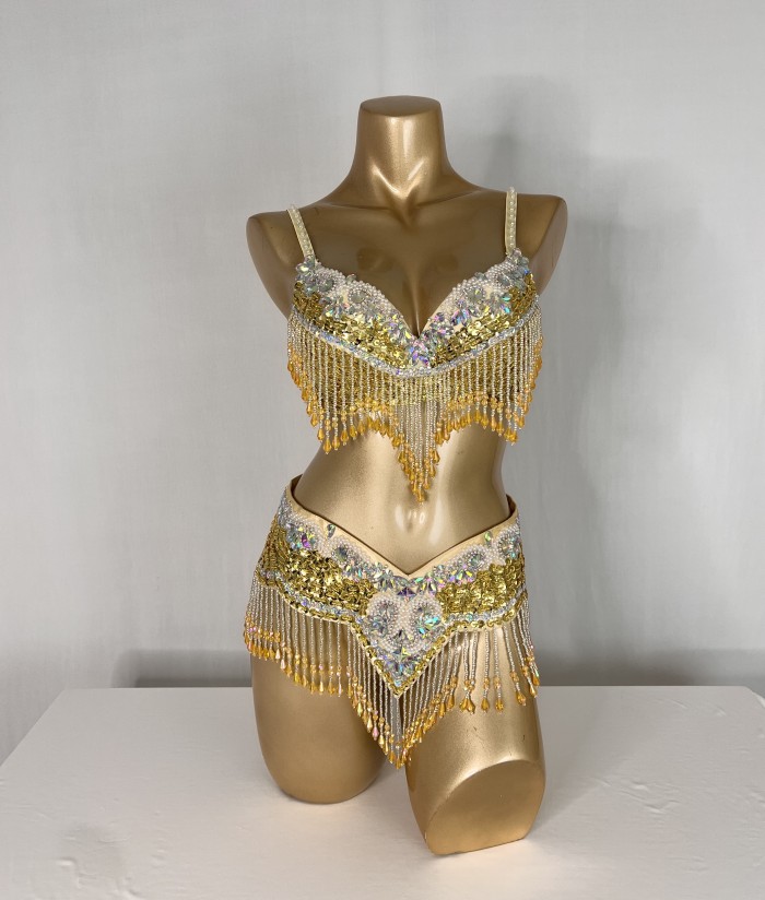 Hand Beaded Belly Dance Samba Costumes Bra and Belt 2pcs TF2502
