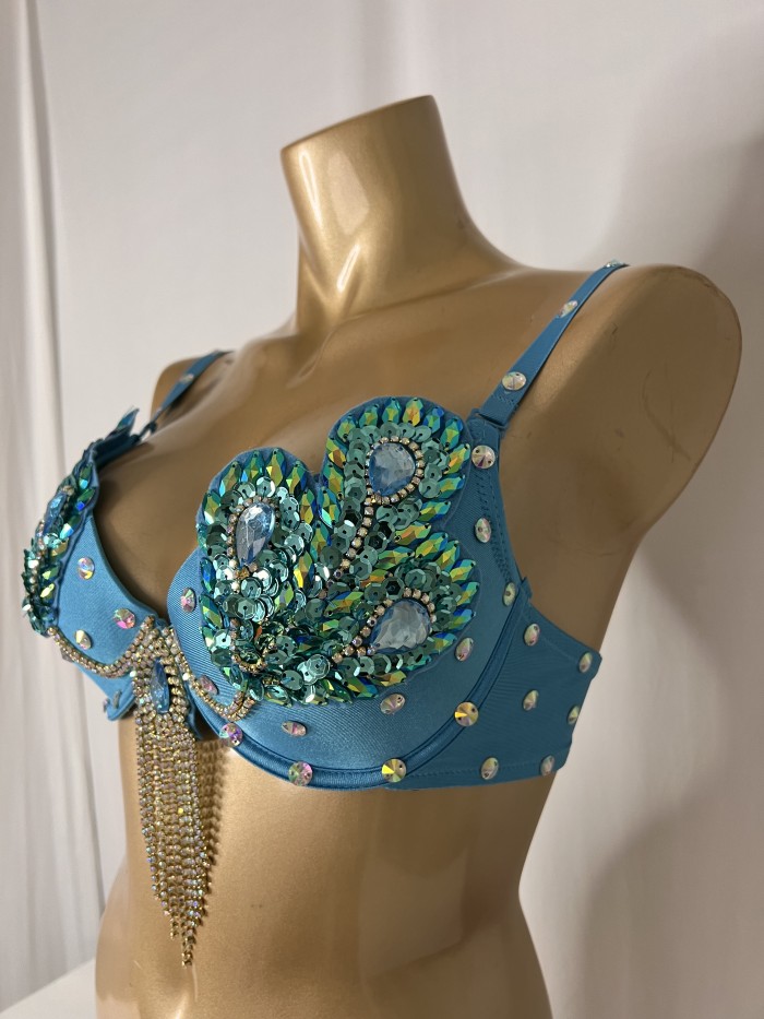 Samba Carnival Handmade Beads Bra For Halloween Dance Bra
