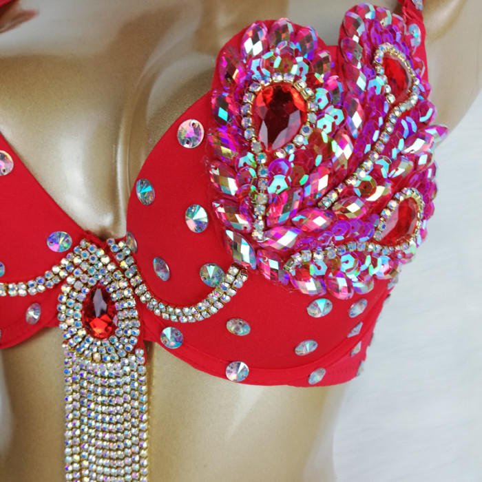 Samba Carnival Handmade Beads Bra For Halloween Dance Bra