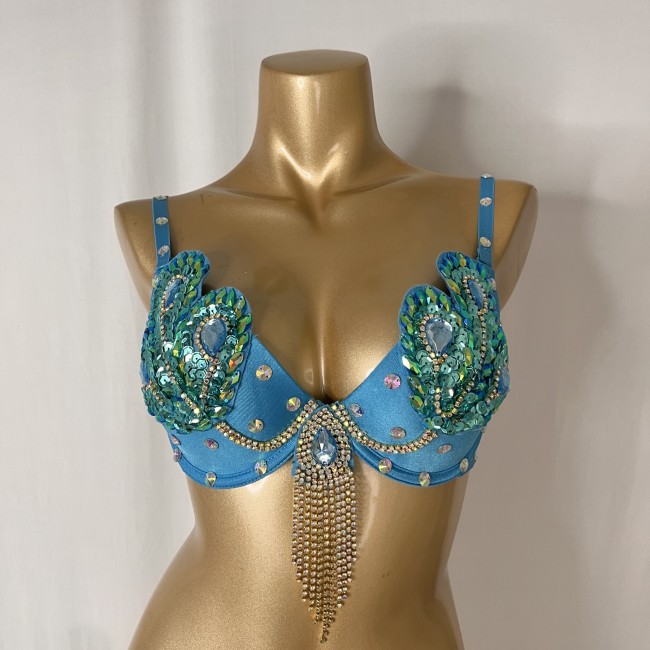 Samba Carnival Handmade Beads Bra For Halloween Dance Bra