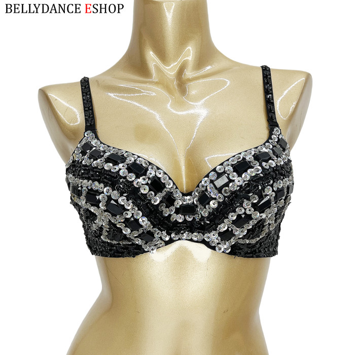 Belly Dancing Bra For Women Beading Sequins Bra For Rave Dance Sexy Night Party Bellydance Top