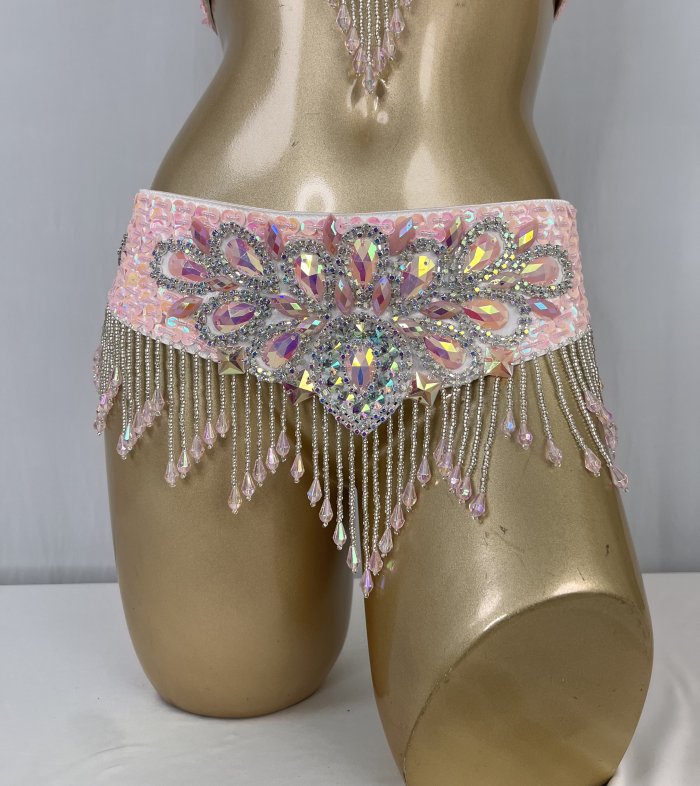 Hand Beaded Belly Dance Samba Costumes Bra and Belt 2pcs TF2505