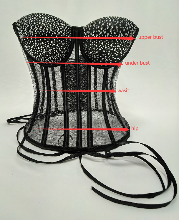 Fashionable and sexy strapless fishbone rhinestone vest top