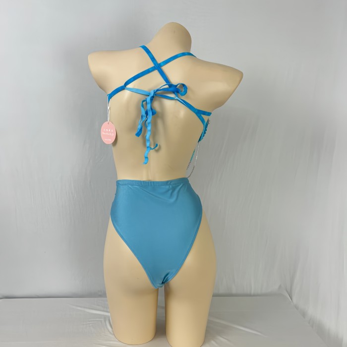 Samba Carnival Handmade Wire Bra And High Waist Bottom Rainbow Stones Color For EDC