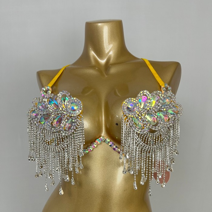 New Handmade Samba Carnival  Wire Bra With Stones For EDC Festival Rave Carnival BB053