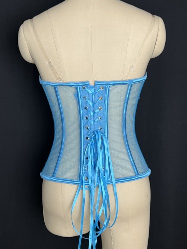 Fashionable and sexy strapless fishbone rhinestone vest top