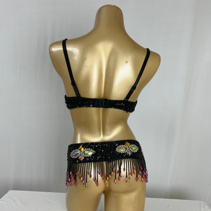 Hand Beaded Belly Dance Samba Costumes Bra and Belt 2pcs TF2505