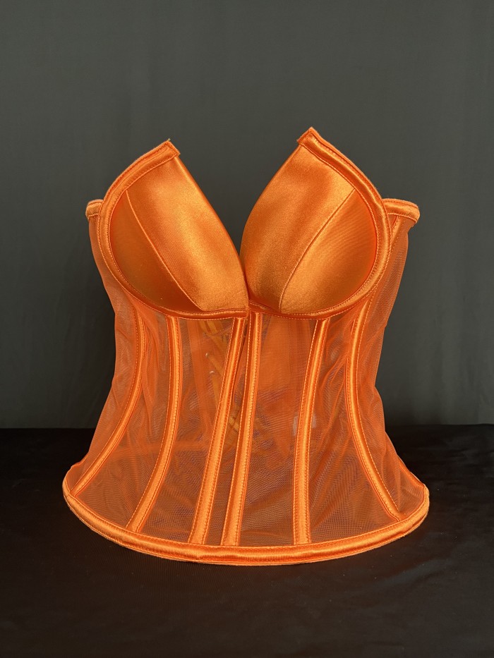 Fashionable and sexy strapless fish bone rhinestone vest top