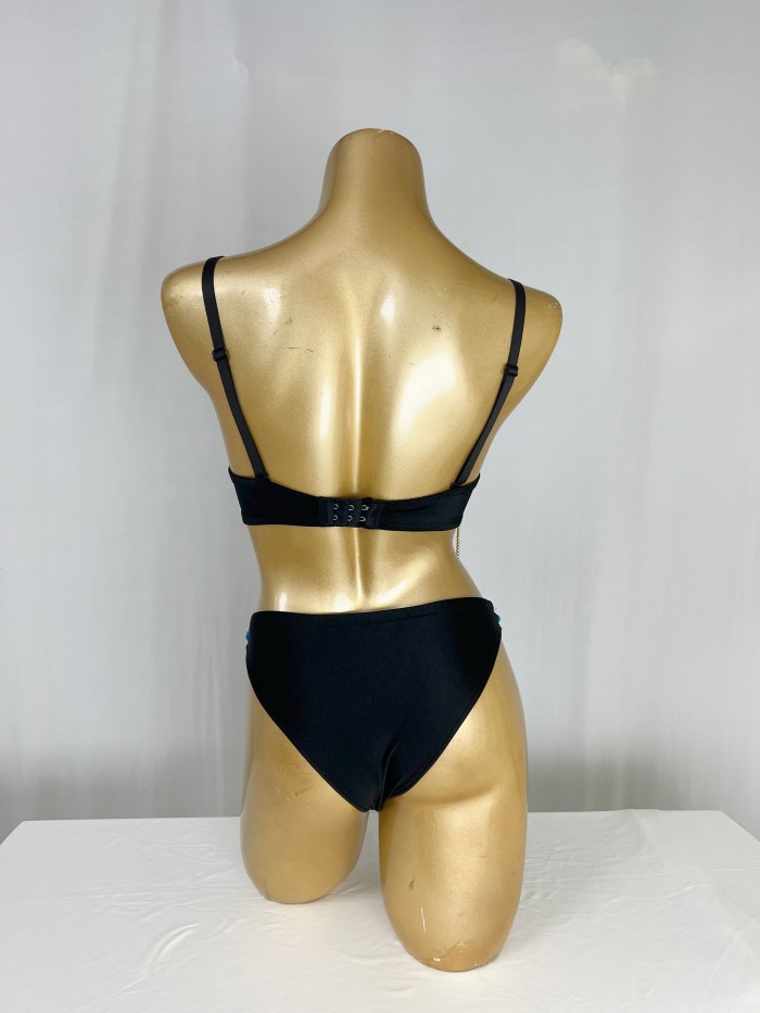 Samba Carnival Bra With Pants AB Blue And Hot pink Color Stone Hand Made 2 Piece For EDC Festival
