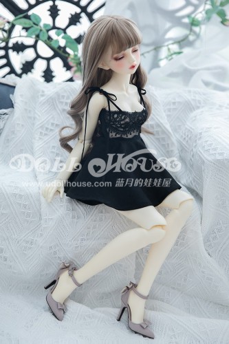 Black lace suspender skirt