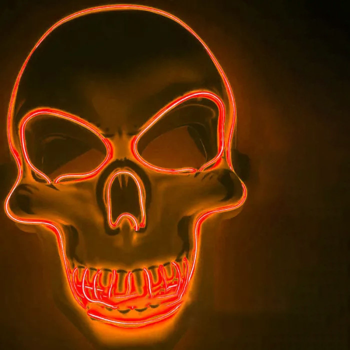 Light Up EL Wire Skull Mask