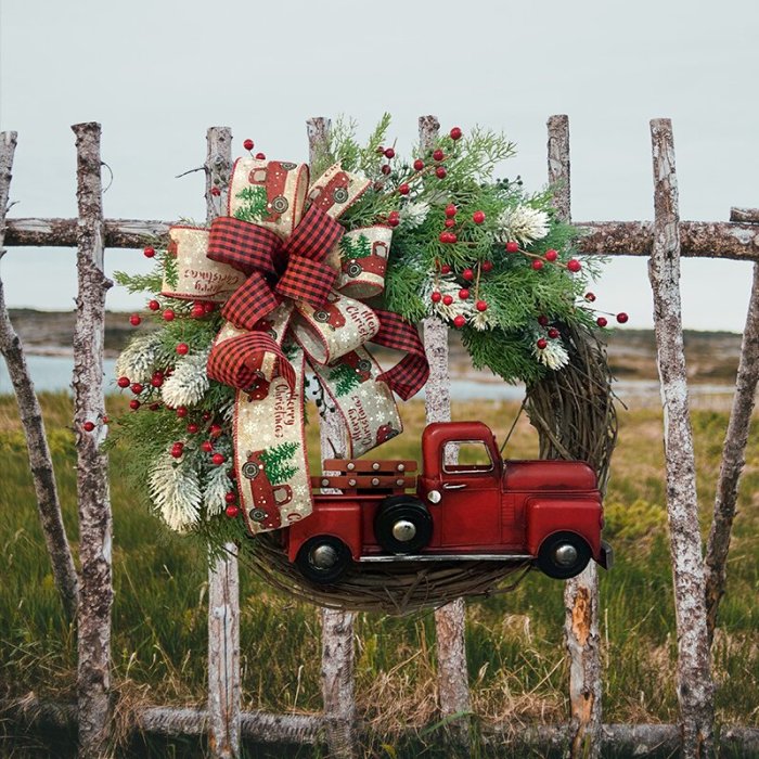 💐Red Truck Christmas Wreath