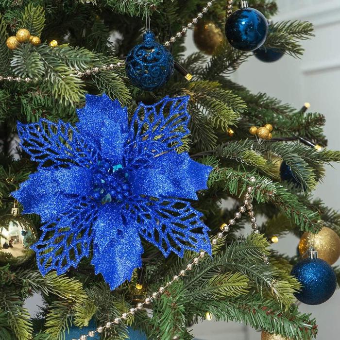 Christmas Glitter Poinsettia Flower