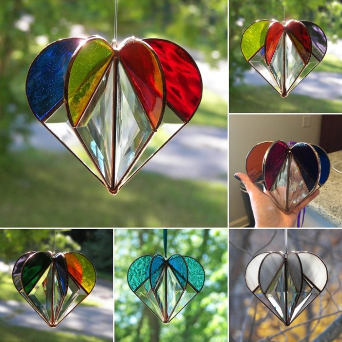Stained Heart-shaped Suncatcher-The Best Gift
