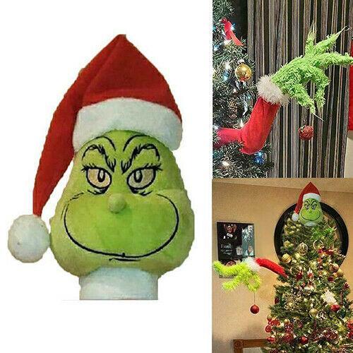 Furry Green Grinch Arm Ornament Holder For The Christmas Tree