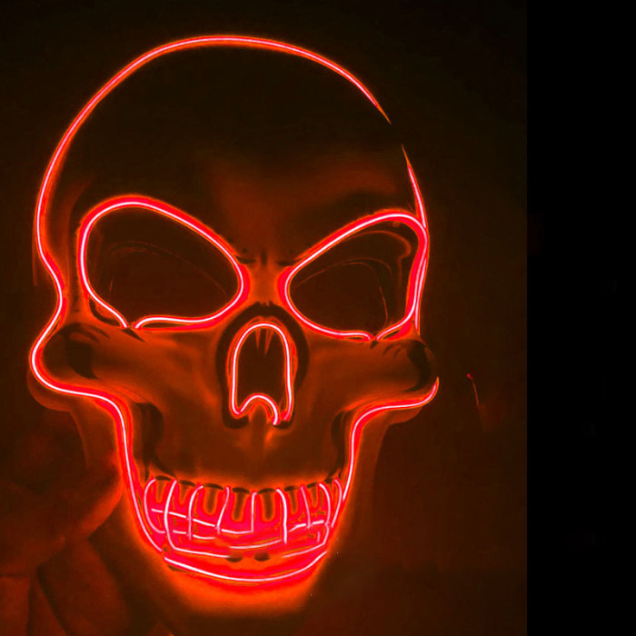 Light Up EL Wire Skull Mask