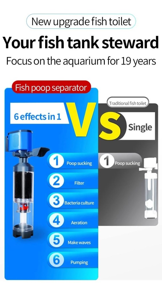 Fish Poop Isolation, Built-in Filter In Fish Tank