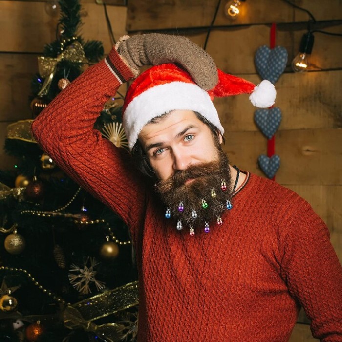 💡🎄Glowing Christmas Beard Ornaments-🎁The Funniest Gag Gift