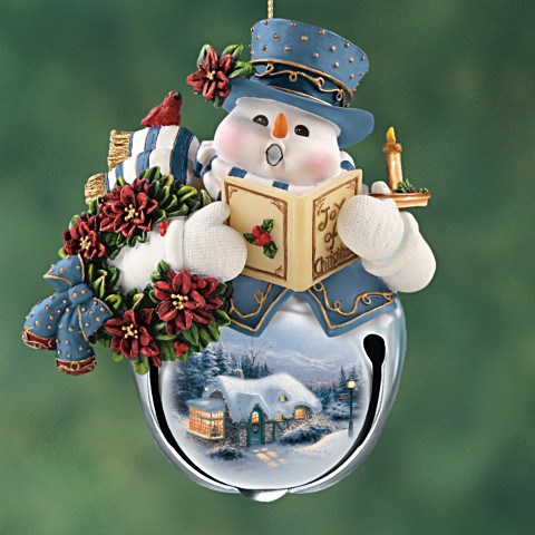 Sets of 3 snowman jingle bell ornaments