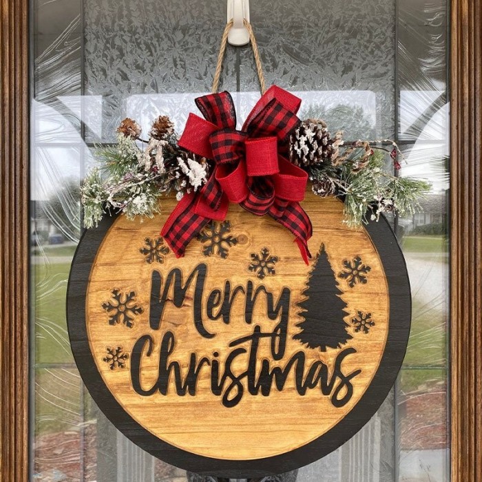 Christmas Sign - Merry Christmas Door Hanger