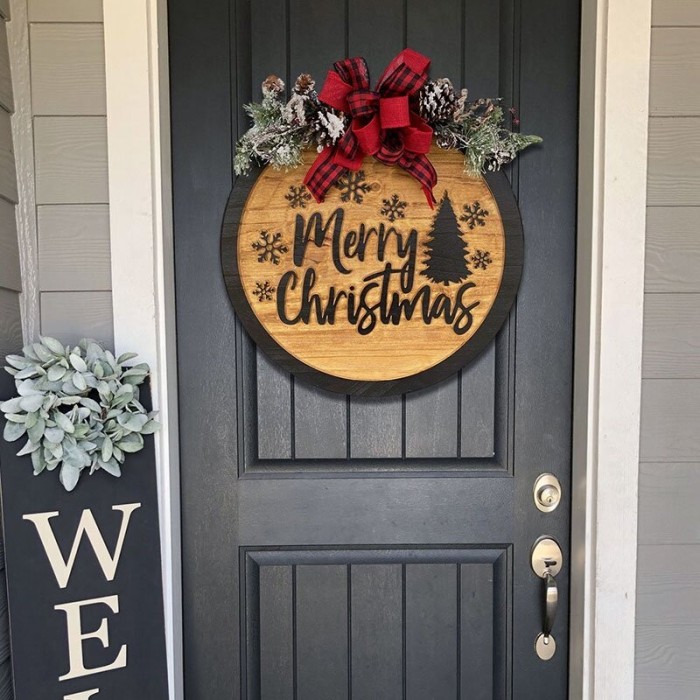 Christmas Sign - Merry Christmas Door Hanger