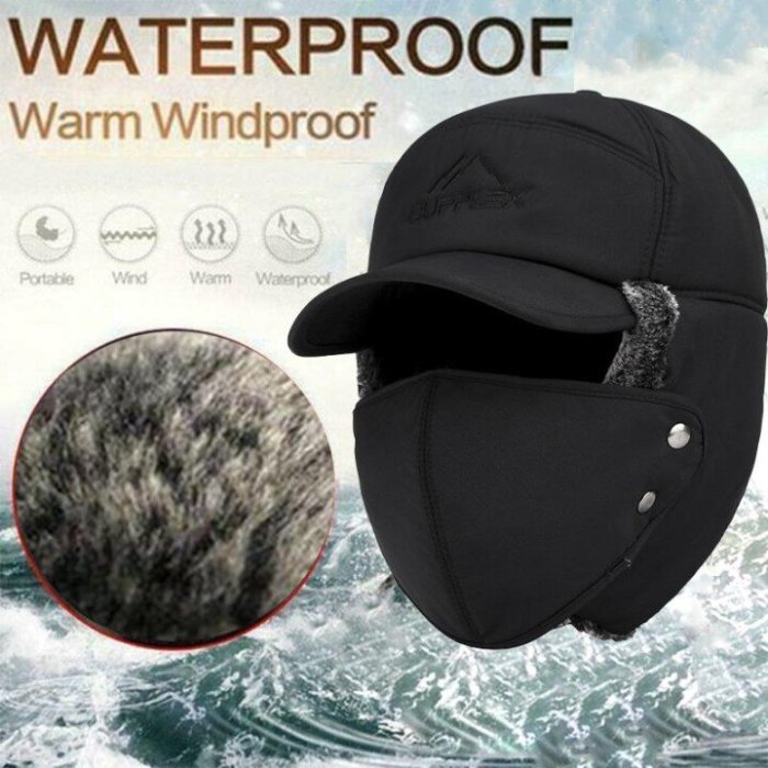 Winter 3 in 1 Thermal Fur Cold-Proof Ear Warm Cap
