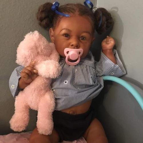 [NEW] 22'' African American Kelly Reborn Baby Doll Girl  with Coos and  Heartbeat 
