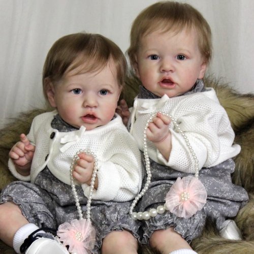 22'' Twin Sisters Truly Katia and Belinda Reborn Baby Doll Girl,Quality Realistic Handmade Babies Dolls